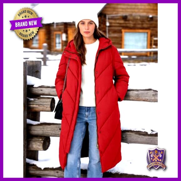 Long Puffer Coat Hooded Parka Jacket Oversized Quilted Down Winter Outerwear - Picture 2 of 7